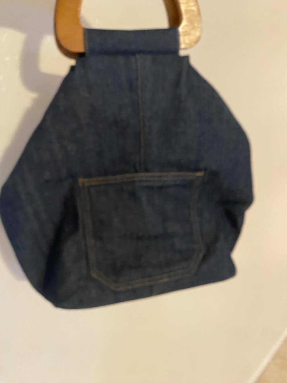 Dark Blue Denim purse - Classic Pocket Style